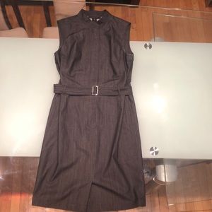 Lafayette 148 denim dress with zipper & belt